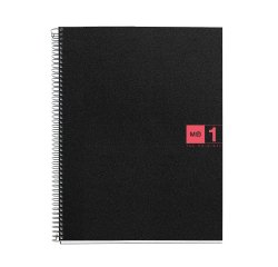 Notebook The Original, Couverture souple, A4, quadrillage 5x5 mm, 80 feuilles de 1 couleur, Miquelrius, Rouge.
