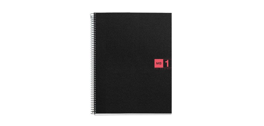 Notebook The Original, Couverture souple, A4, quadrillage 5x5 mm, 80 feuilles de 1 couleur, Miquelrius, Rouge.
