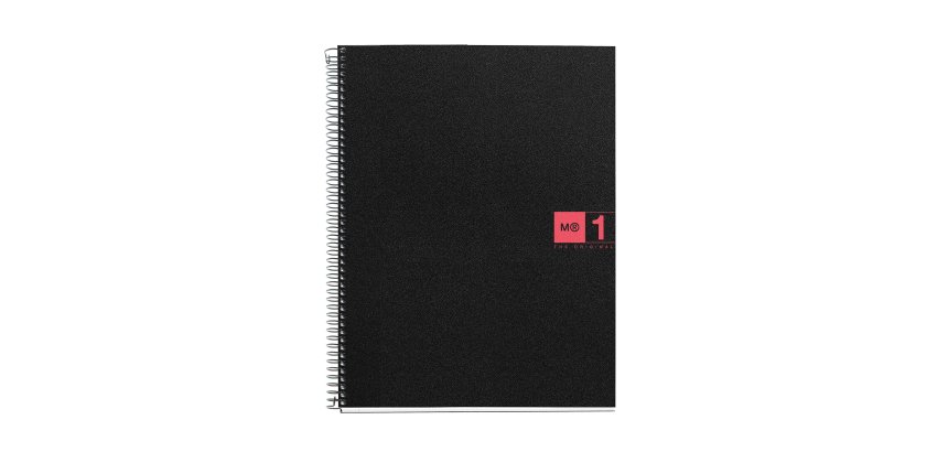 Notebook The Original, Couverture souple, A4, quadrillage 5x5 mm, 80 feuilles de 1 couleur, Miquelrius, Rouge.
