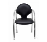 Pack 2 sillas Hellin similpiel negro chasis cromado