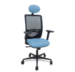 Silla de oficina Zulema con reposabrazos 2D y cabecera
