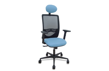 Silla de oficina Zulema con reposabrazos 2D y cabecera