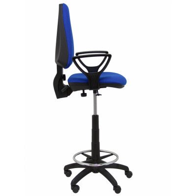 Taburete Elche CP tela brazo fijo ruedas nailon - Azul