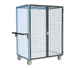 Servante grillagée 4 côtés verrouillable plateau bois 250 kg 1200 x 800 mm roue TPE