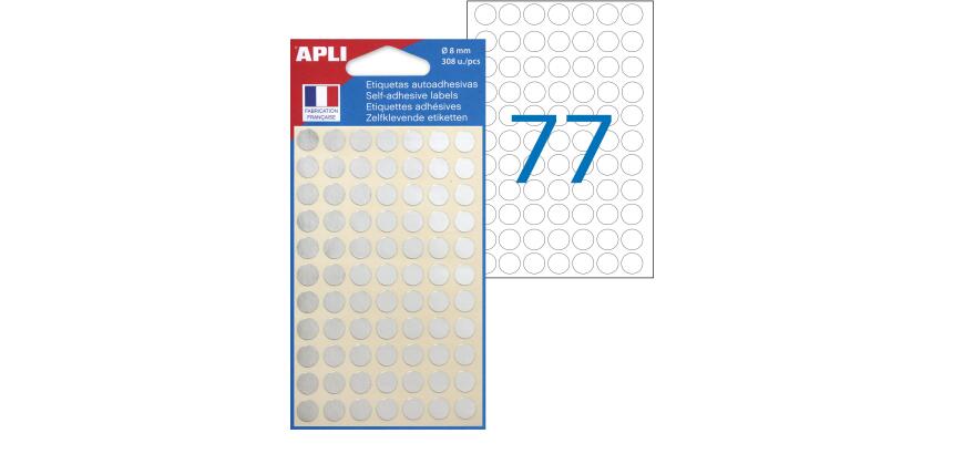 Pastille adhésive Ø 8 mm Apli - Pochette de 308