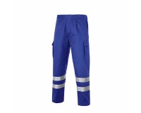 Pantalón multibolsillos 100% algodón con 2 bandas reflectantes