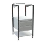 Pupitre à plan inclinable, 2 tiroirs, à roulettes, 150 kg