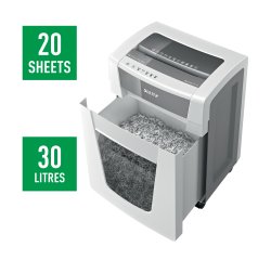Destructora Leitz IQ Office Pro P4, blanco/plata
