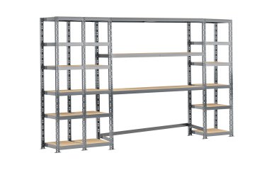 Rayonnage MODULO - Module 4 étagères - 21 plateaux