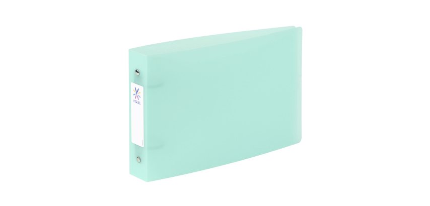 Classeur 2 anneaux plastifié Propysoft Viquel A5 – Dos de 3.5 cm vert incolore