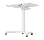 Bureau électrique compact assis-debout avec roulettes - blanc - Leitz Ergo