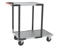 Servante montée 2 plateaux tôle galvanisée 250 kg 850 x 500 mm et 550 x 500 mm roue caoutchouc