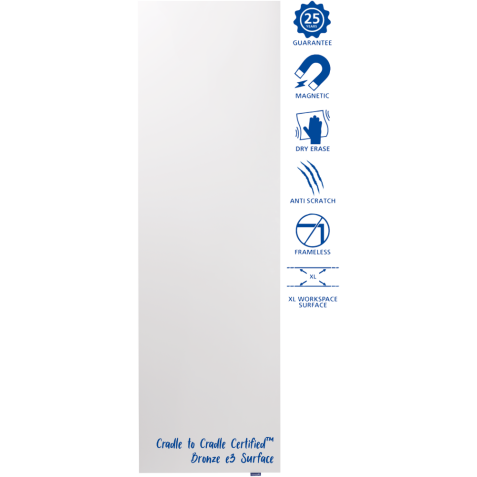 Tableau blanc émaillé XL WALL-UP 200x60cm