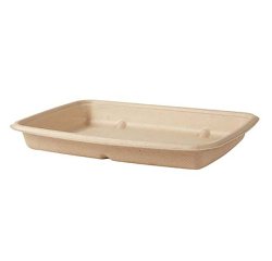 Envase de bagazo marrón - 600 ml - Caja 300 unidades