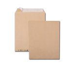 Pochette kraft brun 260x330 90 g/m² bande de protection - Boîte de 250