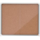 Vitrina NOBO Premium Plus de puerta corredera con fondo de corcho 15 x A4 hojas