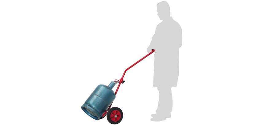 Diable porte-bonbonne 80 kg et poubelle 50-100 L roue caoutchouc