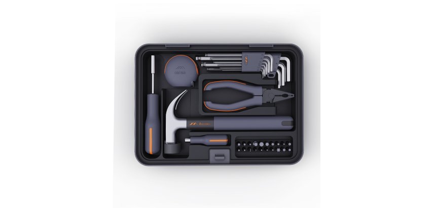 Caisse à outils compacte équipée 34 pièces