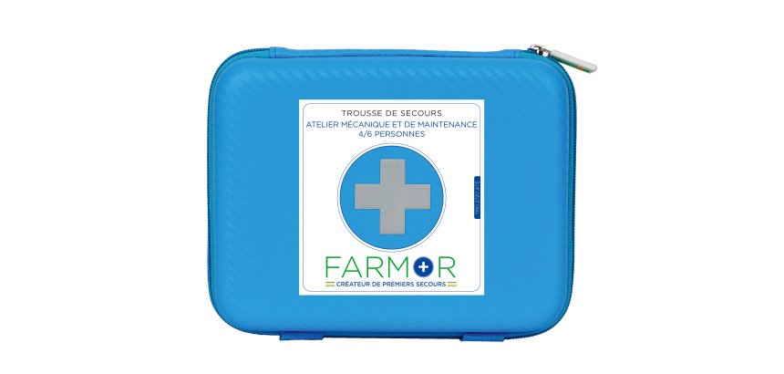 Trousse de secours  Atelier Mécanique et de Maintenance 4/6 personnes en PU bleu