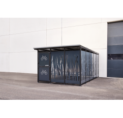 Abri vélo sécurisé Modèle 3x5m Décor roseau