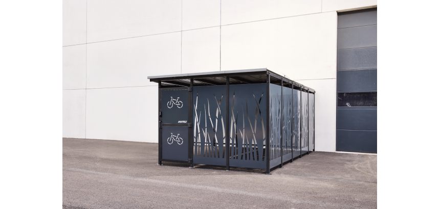 Abri vélo sécurisé Modèle 3x5m Décor roseau