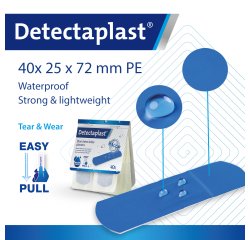 Boîte de 5 recharges de 40 pansements bleus en plastique PE