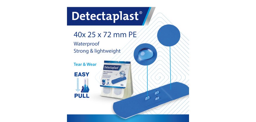 Boîte de 5 recharges de 40 pansements bleus en plastique PE