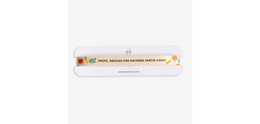 Pulsera de tela "Profe, gracias por hacerme sentir capaz"