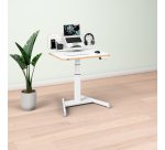 Bureau Leitz électrique assis-debout compact  L 80 x P 60 cm + Organiseur de bureau avec support pour ordinateur portable Leitz Ergo