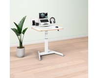 Bureau Leitz électrique assis-debout compact  L 80 x P 60 cm + Organiseur de bureau avec support pour ordinateur portable Leitz Ergo