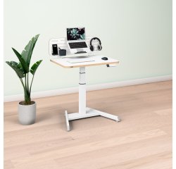 Bureau Leitz électrique assis-debout compact  L 80 x P 60 cm + Organiseur de bureau avec support pour ordinateur portable Leitz Ergo