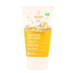 Weleda kids 2in1 shower + shampoo blije sinaasappel 150 ml