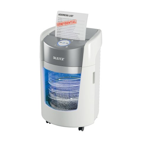 Destructora de Papel Leitz IQ OptiMax Small Office 350 pequeña Microcorte Seguridad P5 22L - Blanca