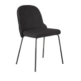 Chaise  BELLA, velours, pieds noirs