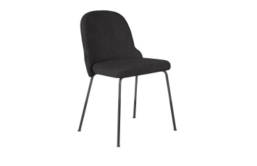 Chaise  BELLA, velours, pieds noirs