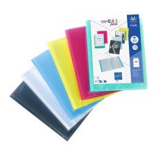 Protège-documents Viquel Propyglass polypropylène translucide personnalisable A4 - 40 pochettes - 80 vues couleurs assorties