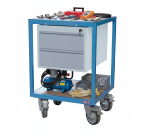 Petite servante établi 2 tiroirs plateau bois médium 400 kg roue TPE