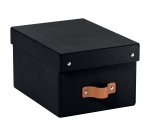 Caja de almacenamiento Leitz Puro con tapa, pequeña, 7L, cartón 100% reciclado, paquete de 2 - Negro - 7