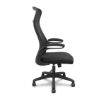 Chaise de bureau Opti524 avec dossier en maille noire et assise en tissu noir