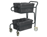 Chariot porte-bacs 2 niveaux 100 kg