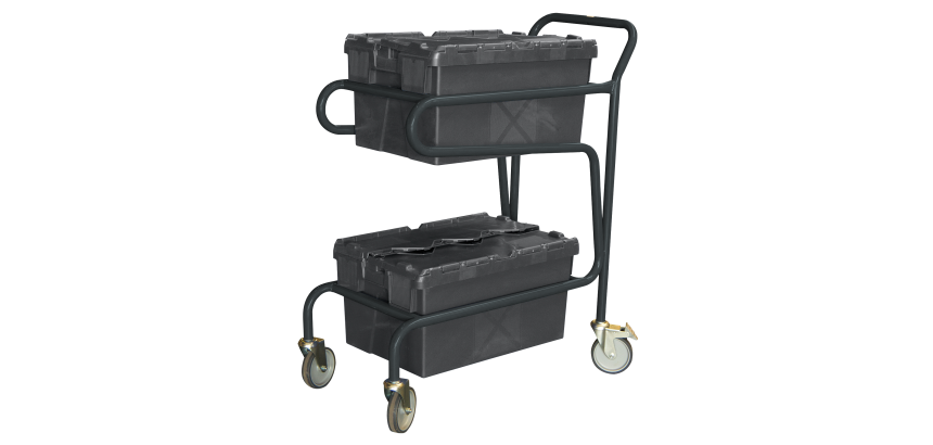 Chariot porte-bacs 2 niveaux 100 kg