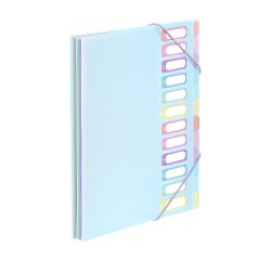 Trieur extensible 12 compartiments A4 - VIQUEL RAINBOW PASTEL - Bleu