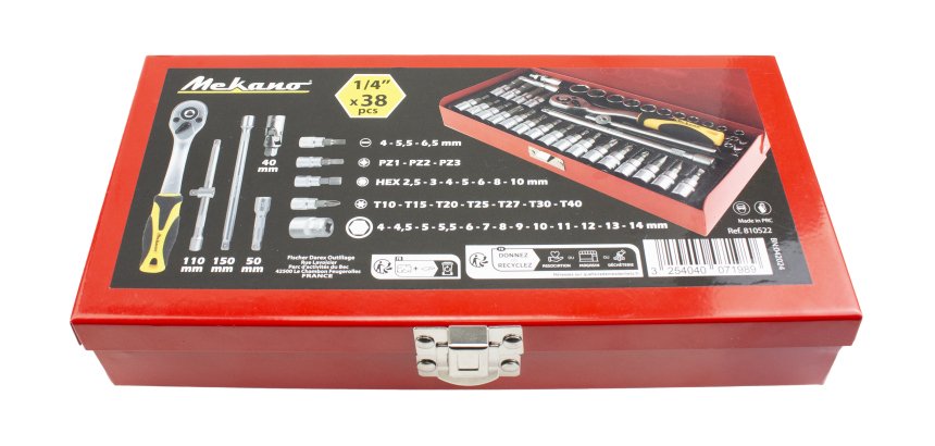 Coffret de serrage 1/4"38 pcs Mekano