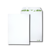 Boite de 250 pochettes extra blanches 100% recyclées C4 229x324 90 g/m² bande de protection