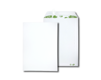 Boite de 250 pochettes extra blanches 100% recyclées C4 229x324 90 g/m² bande de protection