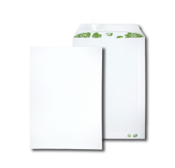 Boite de 250 pochettes extra blanches 100% recyclées C4 229x324 90 g/m² bande de protection