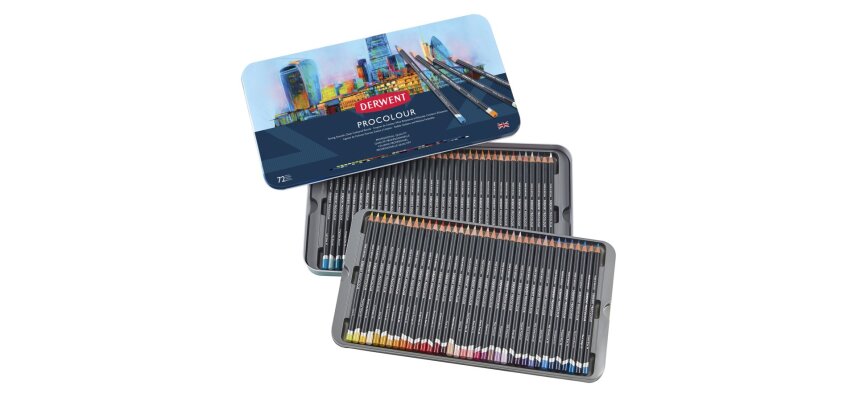 Caja metálica de 72 lápices Derwent Procolour