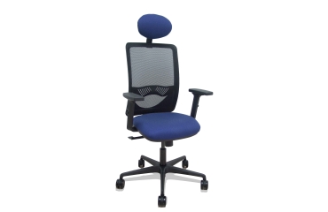 Silla de oficina Zulema con reposabrazos 2D y cabecera