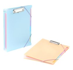 Trieur Extensible "Clip Case" 6 compartiments A4 - Rainbow Pastel - Viquel - 33 x 23,2 x 2 cm