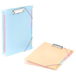 Trieur Extensible "Clip Case" 6 compartiments A4 - Rainbow Pastel - Viquel - 33 x 23,2 x 2 cm